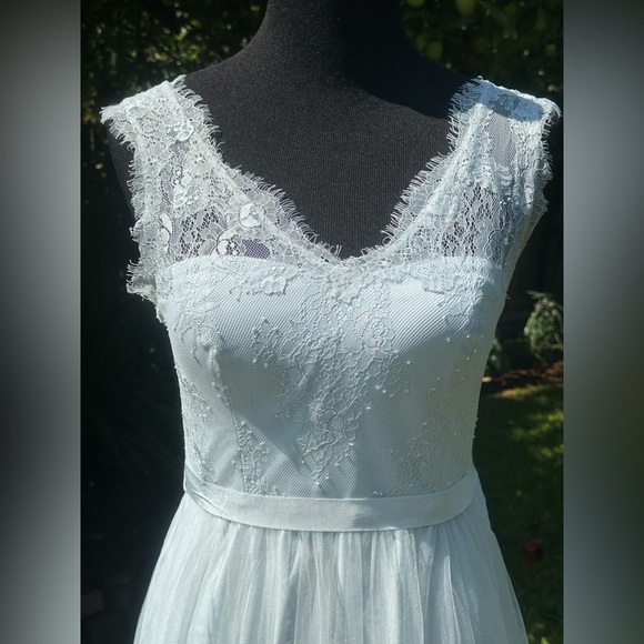 Hitherto Sky Blue V-Neck Dress Size 4 - Picture 11 of 11